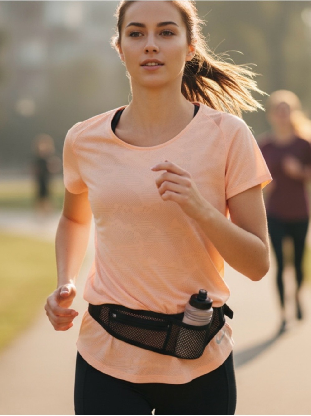 Nike Women's 10K Jacquard Dri-Fit Running Top Peach M